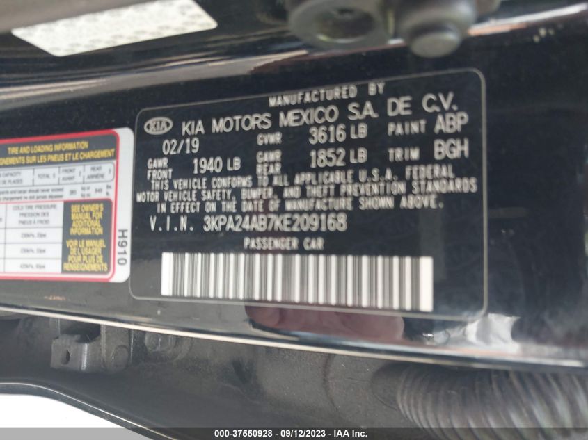 2019 KIA RIO S - 3KPA24AB7KE209168