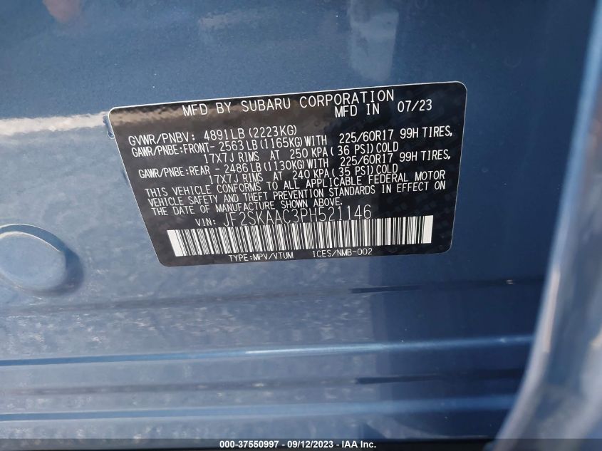 2023 SUBARU FORESTER - JF2SKAAC3PH521146