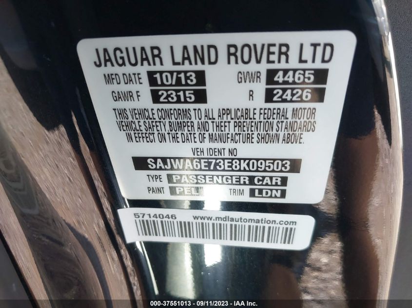 2014 JAGUAR F-TYPE V6 SAJWA6E73E8K09503