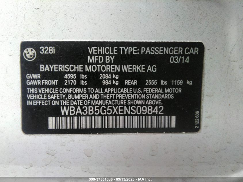 2014 BMW 328I XDRIVE WBA3B5G5XENS09842