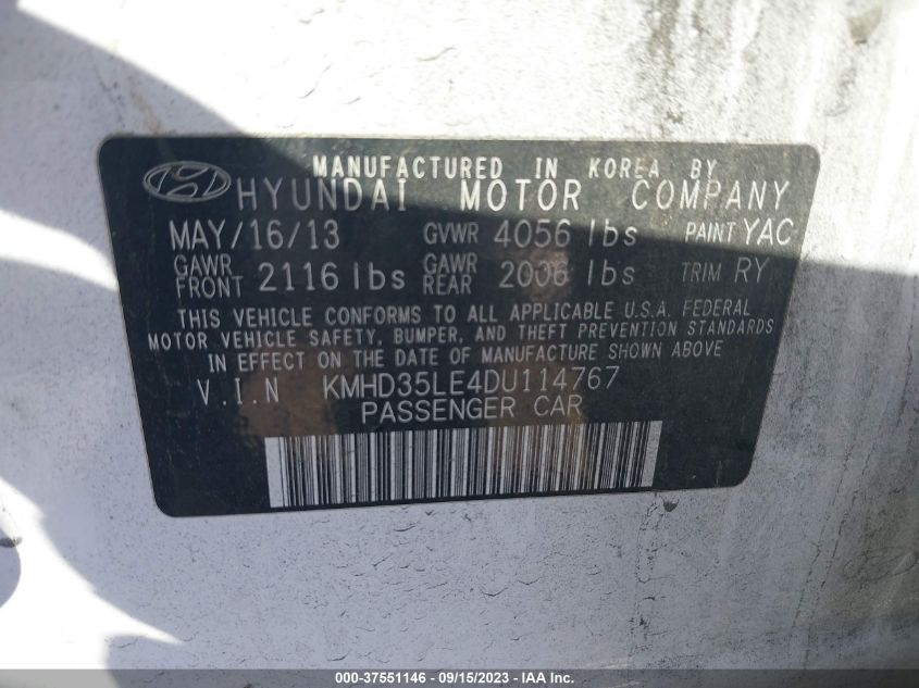 2013 HYUNDAI ELANTRA GT - KMHD35LE4DU114767
