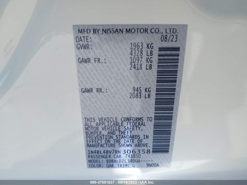 2024 NISSAN ALTIMA 2.5 S - 1N4BL4BV7RN306358