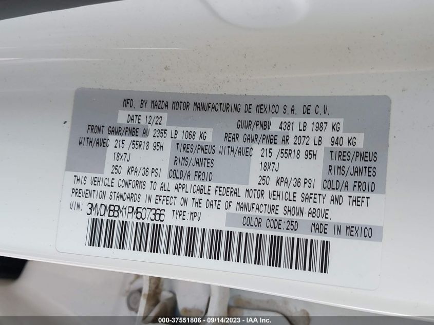 2023 MAZDA CX-30 2.5 S SELECT PACKAGE - 3MVDMBBM1PM507366