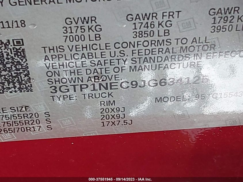 2018 GMC SIERRA 1500 SLT - 3GTP1NEC9JG634125