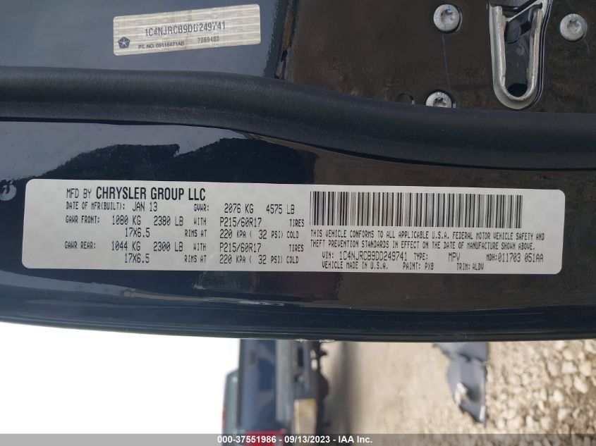 2013 JEEP PATRIOT LIMITED - 1C4NJRCB9DD249741