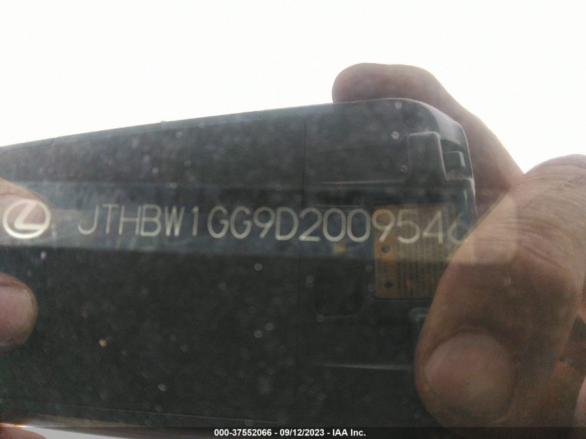 2013 LEXUS ES 300H HYBRID JTHBW1GG9D2009546