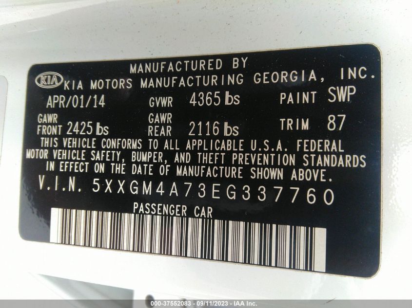 2014 KIA OPTIMA LX - 5XXGM4A73EG337760