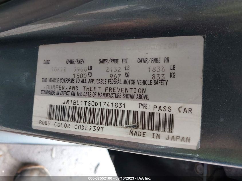 2013 MAZDA MAZDA3 I SV - JM1BL1TG0D1741831
