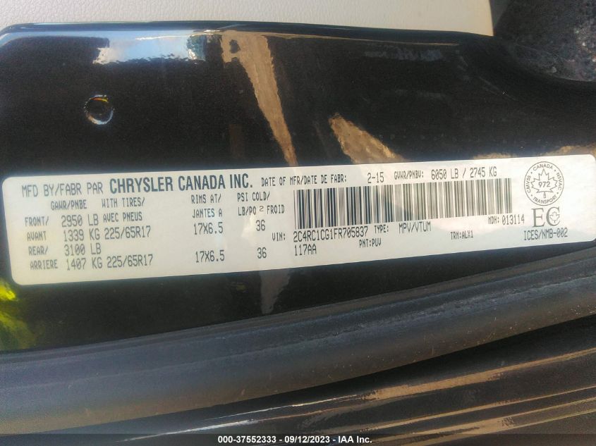 2015 CHRYSLER TOWN & COUNTRY TOURING - 2C4RC1CG1FR705837