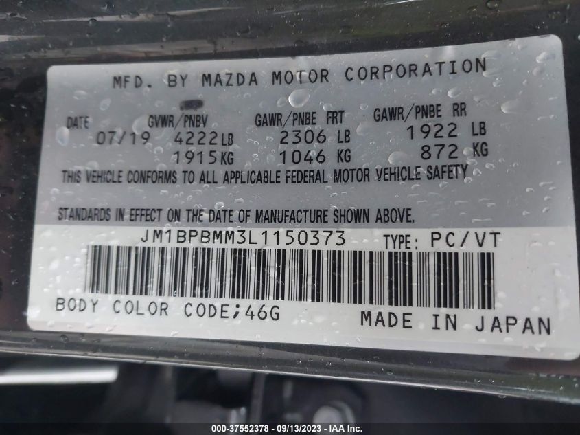 2020 MAZDA MAZDA3 HATCHBACK PREFERRED PACKAGE JM1BPBMM3L1150373