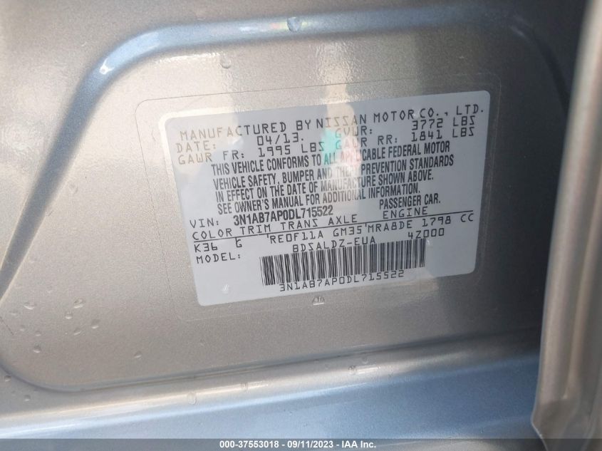 2013 NISSAN SENTRA SV - 3N1AB7AP0DL715522