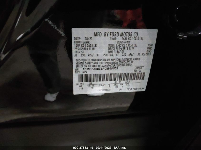 2023 FORD EXPLORER BASE - 1FMSK8BB3PGB68552