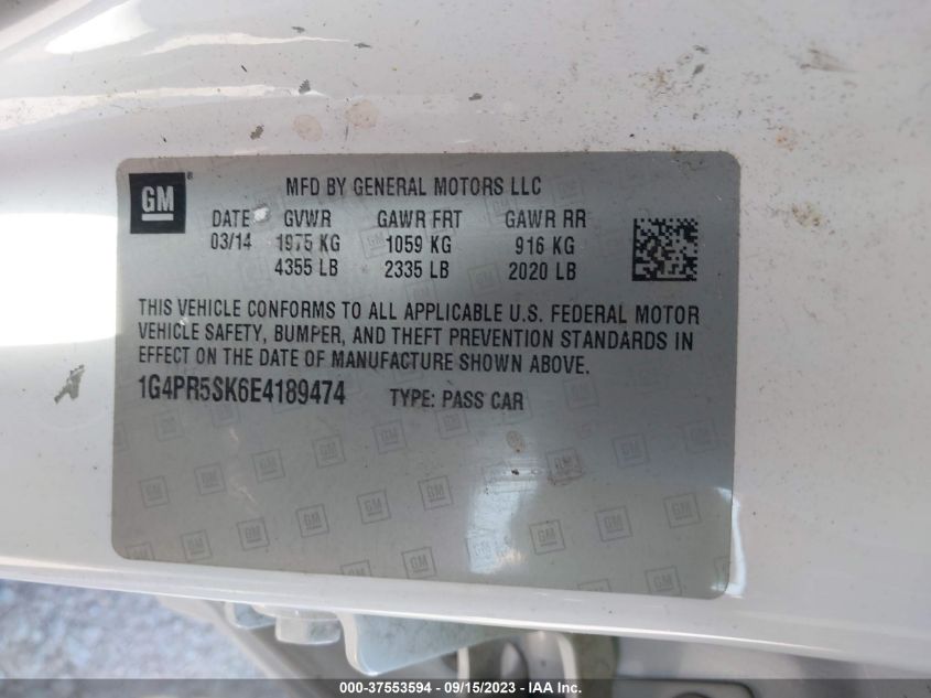 2014 BUICK VERANO CONVENIENCE GROUP - 1G4PR5SK6E4189474