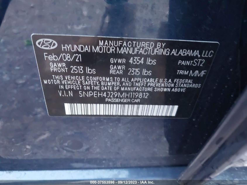 2021 HYUNDAI SONATA LIMITED - 5NPEH4J29MH119812