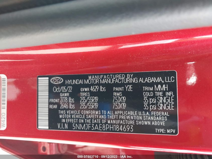 2023 HYUNDAI TUCSON SEL - 5NMJF3AE8PH184693