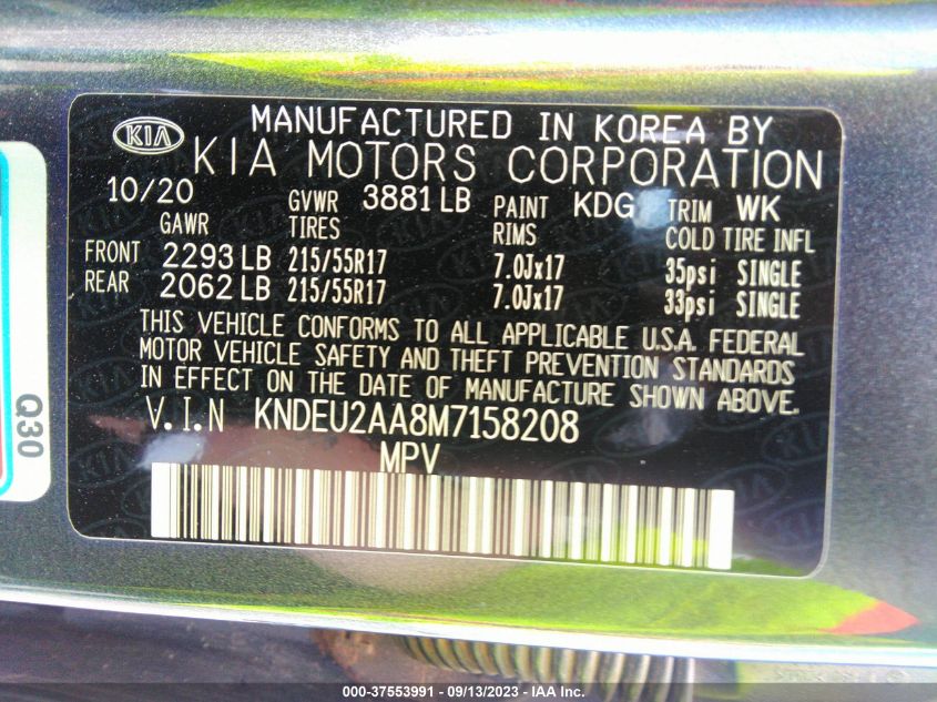 2021 KIA SELTOS S - KNDEU2AA8M7158208