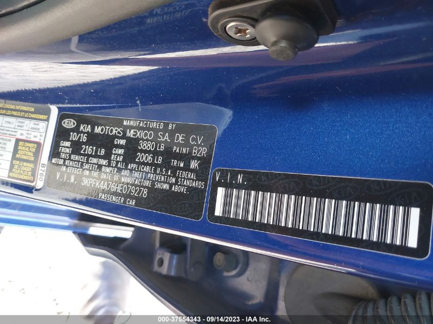 2017 KIA FORTE LX - 3KPFK4A76HE079278