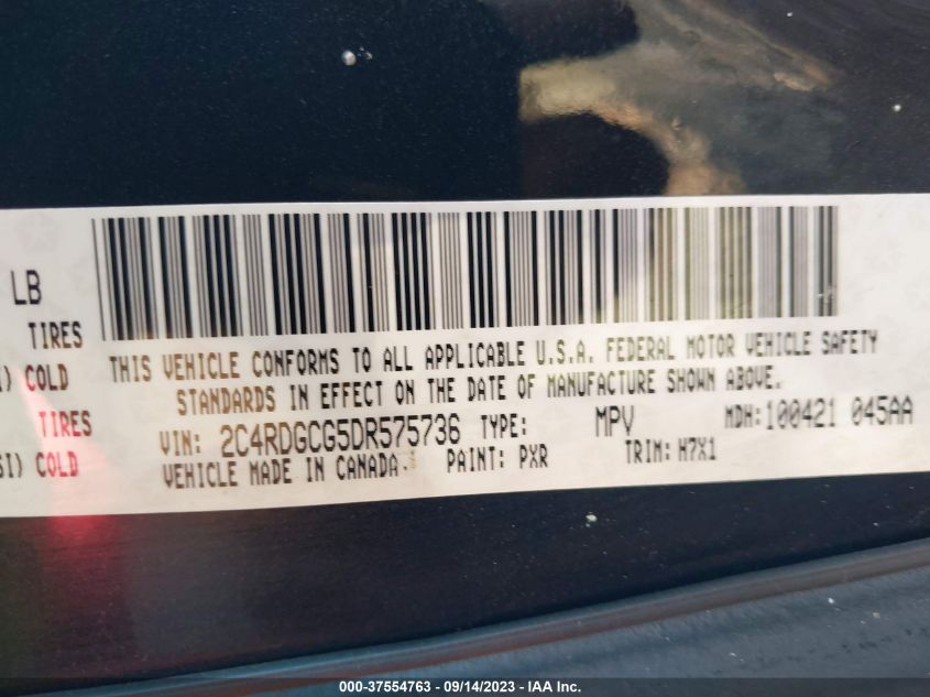 2013 DODGE GRAND CARAVAN SXT - 2C4RDGCG5DR575736