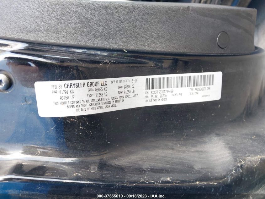 2013 FIAT 500E BATTERY ELECTRIC 3C3CFFGE3DT744480