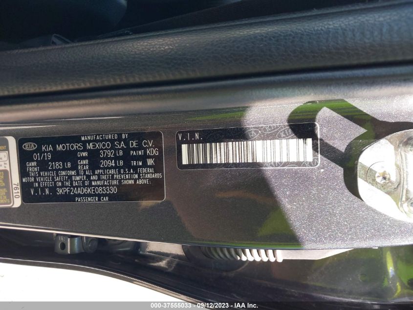 2019 KIA FORTE LXS - 3KPF24AD6KE083330