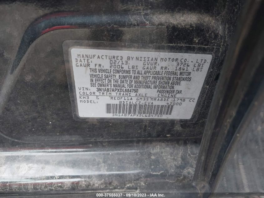 2013 NISSAN SENTRA S - 3N1AB7APXDL684750