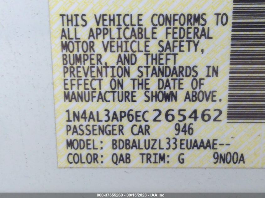 2014 NISSAN ALTIMA 2.5 SV - 1N4AL3AP6EC265462