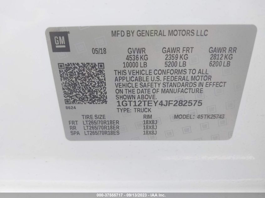 2018 GMC SIERRA 2500HD SLT - 1GT12TEY4JF282575