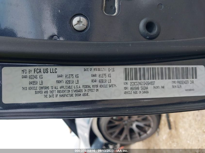 2016 DODGE CHALLENGER SXT PLUS - 2C3CDZAG1GH264937