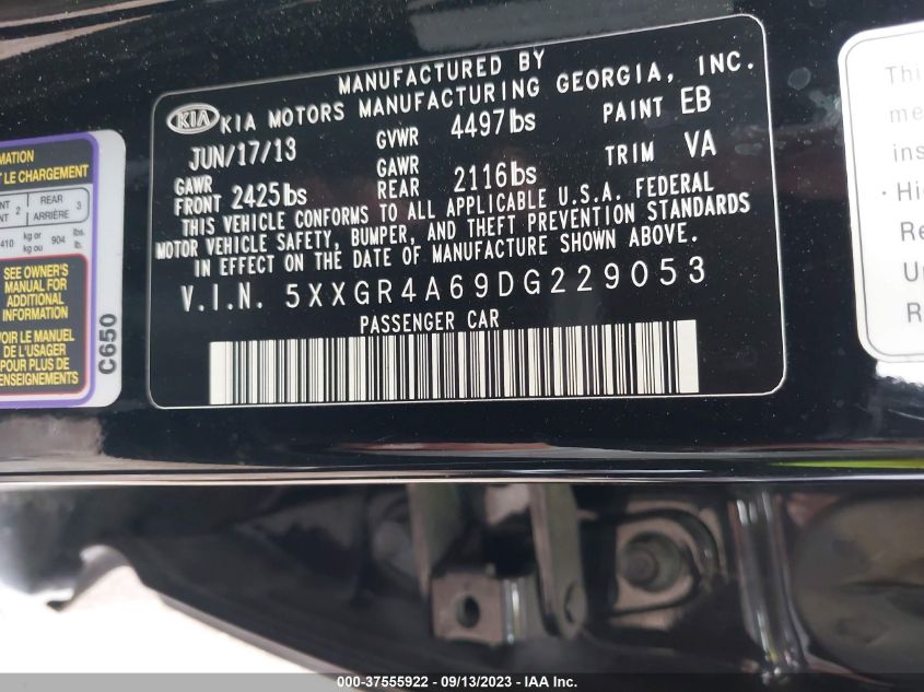 2013 KIA OPTIMA SX - 5XXGR4A69DG229053