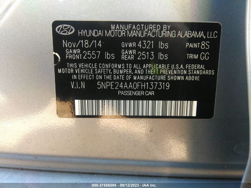 2015 HYUNDAI SONATA ECO - 5NPE24AA0FH137319