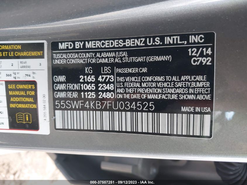 2015 MERCEDES-BENZ C-CLASS C 300 - 55SWF4KB7FU034525