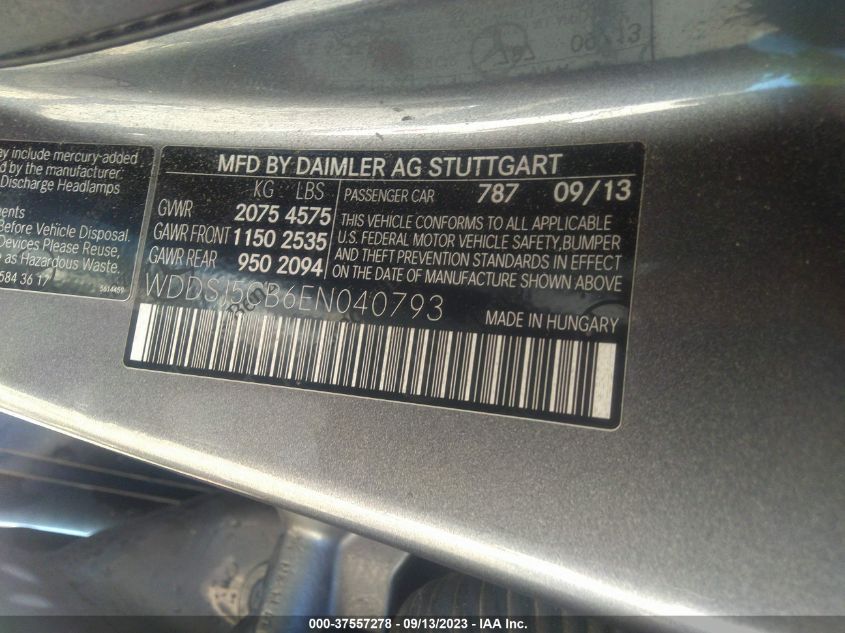 2014 MERCEDES-BENZ CLA 45 AMG WDDSJ5CB6EN040793