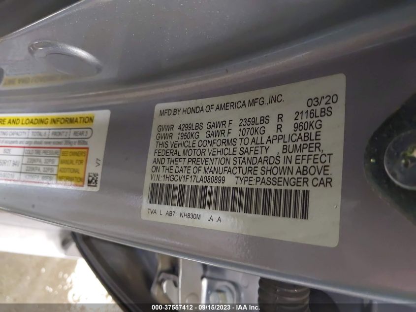 2020 HONDA ACCORD LX - 1HGCV1F17LA080899