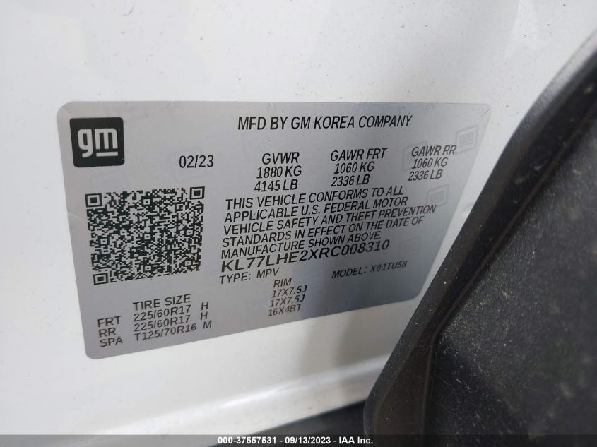 2024 CHEVROLET TRAX LT - KL77LHE2XRC008310