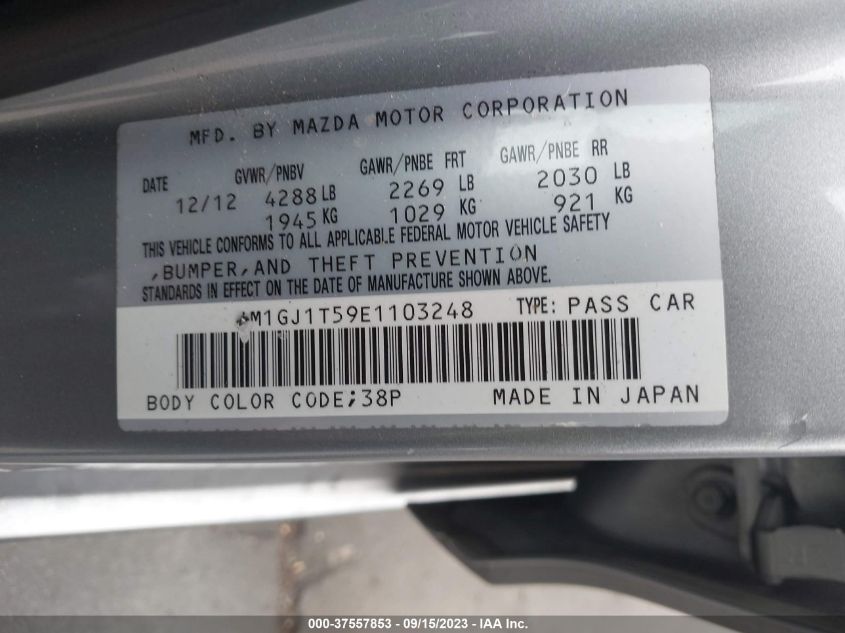 2014 MAZDA MAZDA6 I TOURING - JM1GJ1T59E1103248