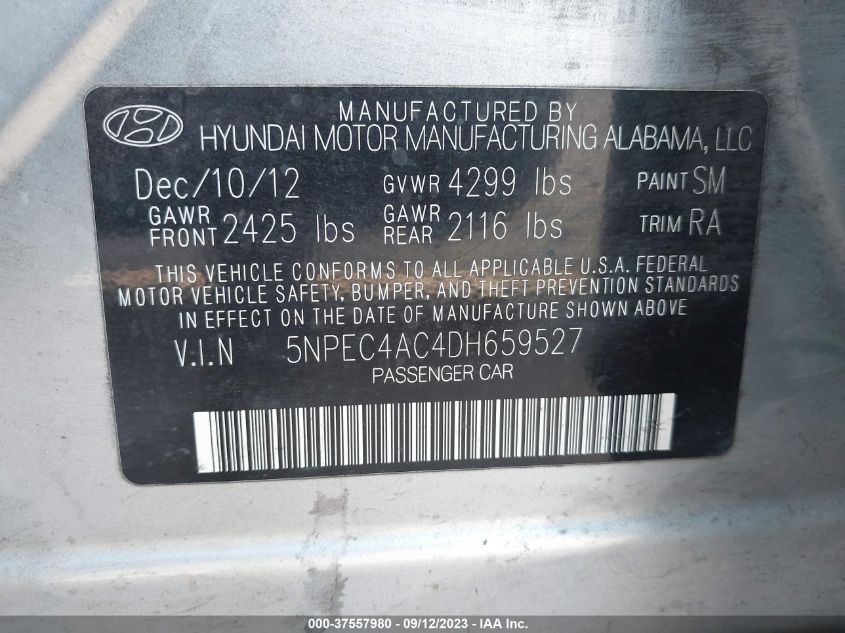 2013 HYUNDAI SONATA SE - 5NPEC4AC4DH659527