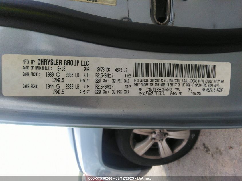 2014 JEEP COMPASS LATITUDE - 1C4NJDEB3ED574743