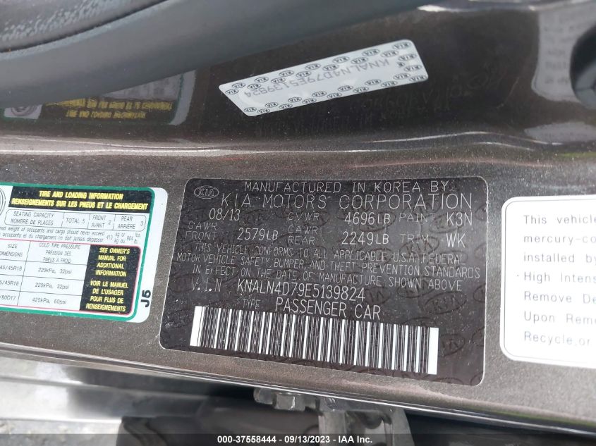 2014 KIA CADENZA PREMIUM - KNALN4D79E5139824