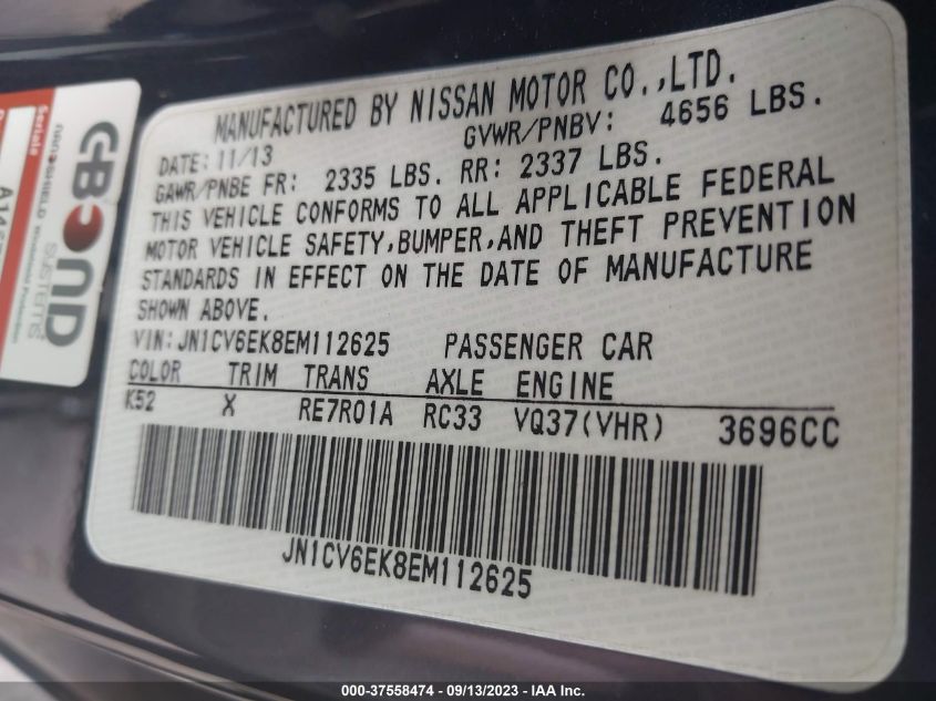 2014 INFINITI Q60 COUPE JOURNEY - JN1CV6EK8EM112625