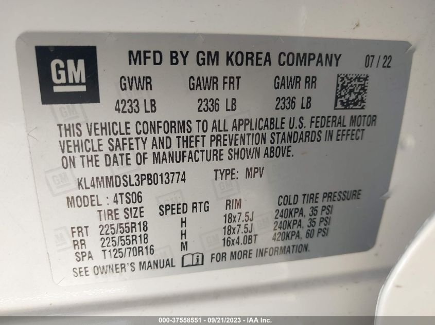 2023 BUICK ENCORE GX SELECT - KL4MMDSL3PB013774