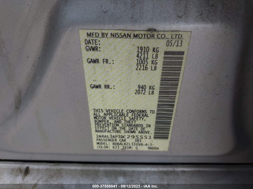2013 NISSAN ALTIMA 2.5 S - 1N4AL3AP3DC295551