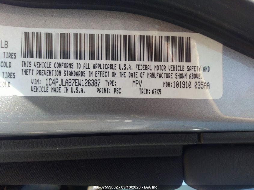 2014 JEEP CHEROKEE SPORT - 1C4PJLAB7EW126387