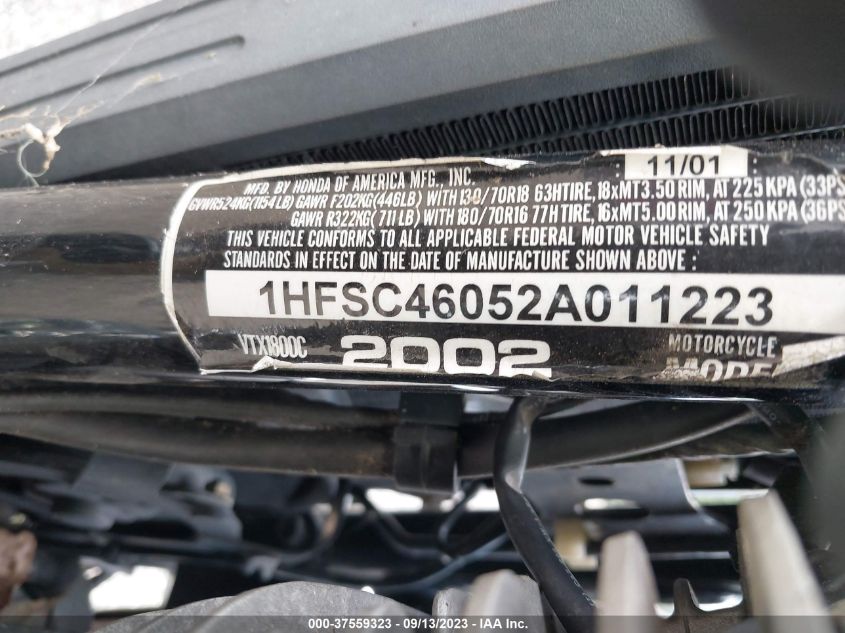 2002 HONDA VTX1800 C 1HFSC46052A011223