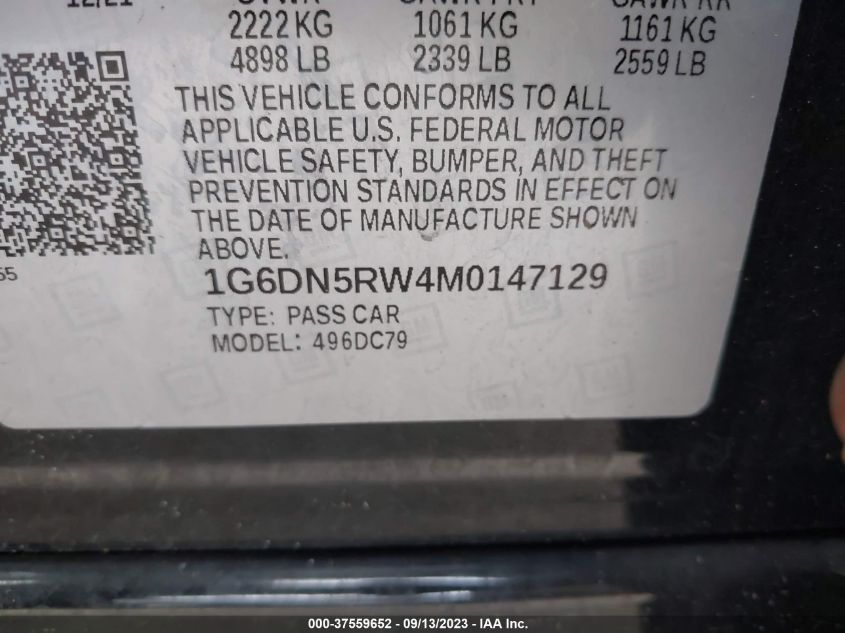 2021 CADILLAC CT5 PREMIUM LUXURY - 1G6DN5RW4M0147129