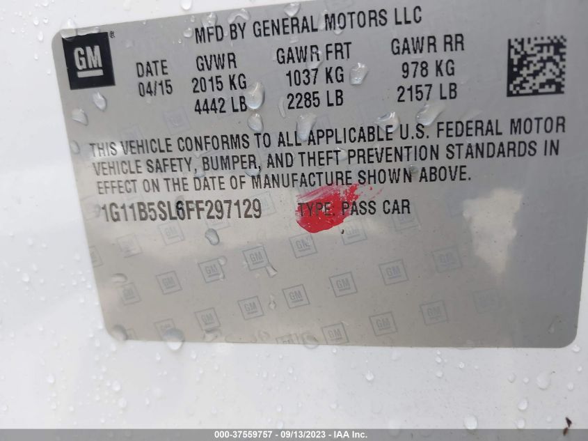2015 CHEVROLET MALIBU LS - 1G11B5SL6FF297129