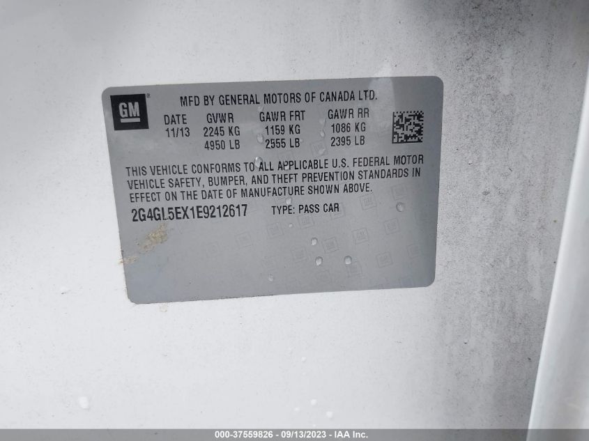 2014 BUICK REGAL - 2G4GL5EX1E9212617