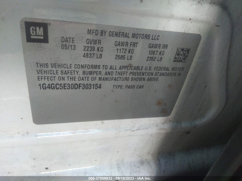 2013 BUICK LACROSSE - 1G4GC5E30DF303154
