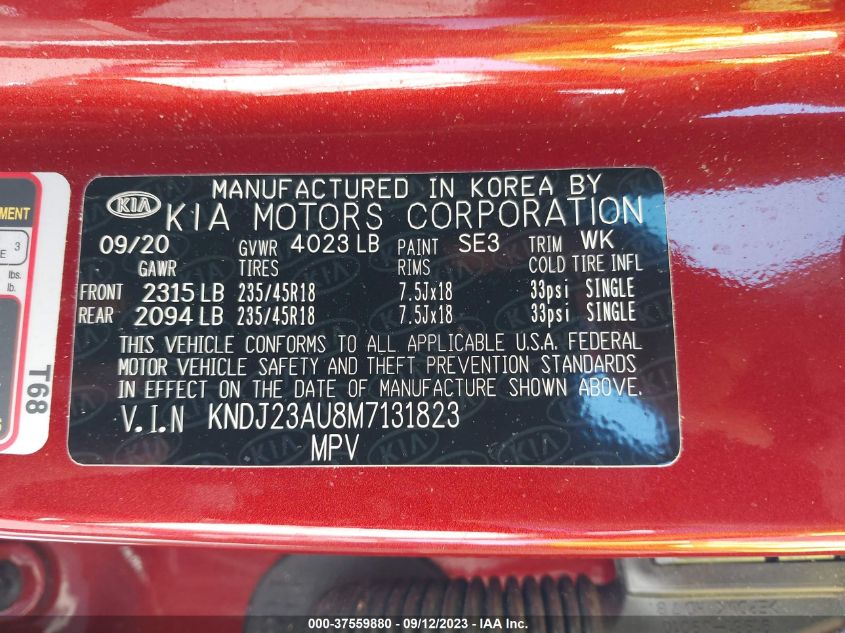 2021 KIA SOUL LX/X LINE/S - KNDJ23AU8M7131823