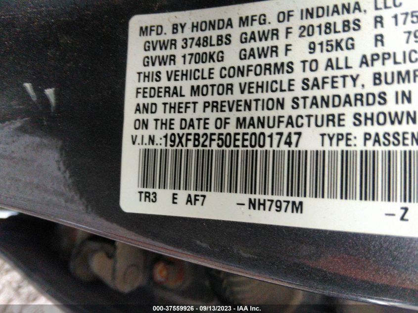 2014 HONDA CIVIC SEDAN LX - 19XFB2F50EE001747