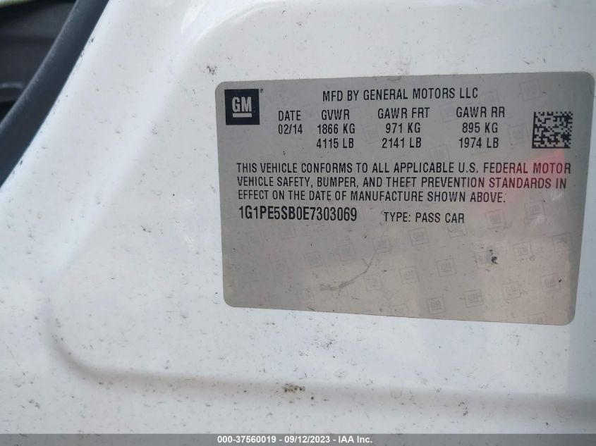 2014 CHEVROLET CRUZE 2LT - 1G1PE5SB0E7303069